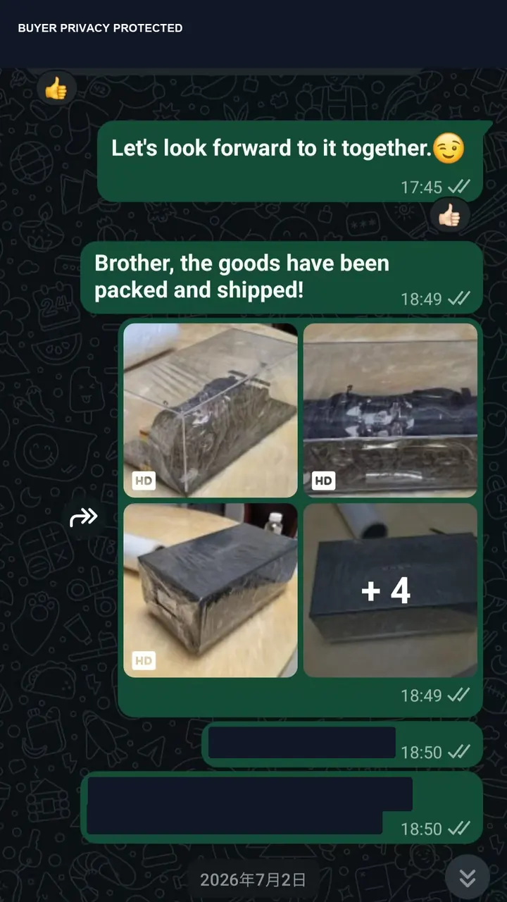 真实成交与发货记录 2，隐私信息已遮挡